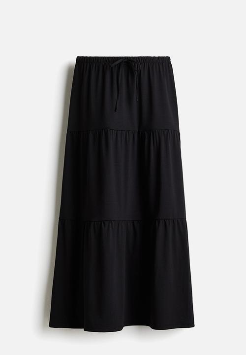 H&M - Tiered maxi skirt - black