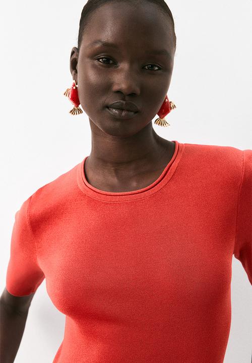 H&M - Fine-knit T-shirt - red