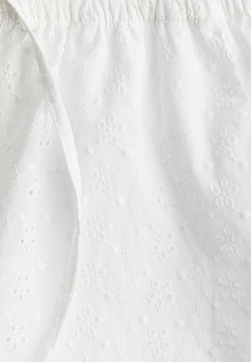 H&M - Straight drawstring trousers - white