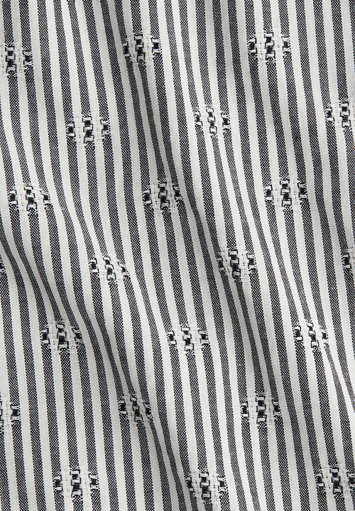 H&M - Straight drawstring trousers - white & black striped