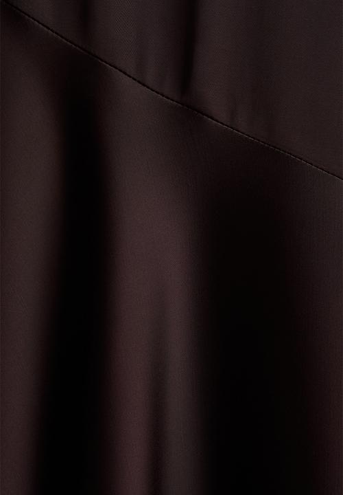 H&M - V-neck satin dress - dark brown