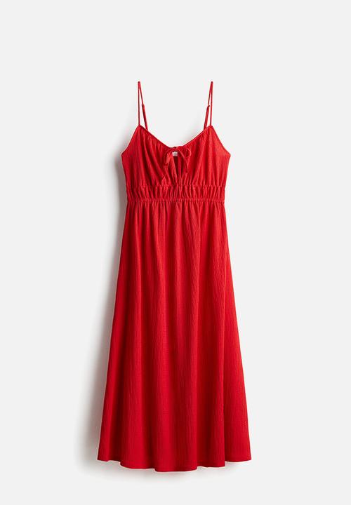 H&M - Crinkled jersey dress - red
