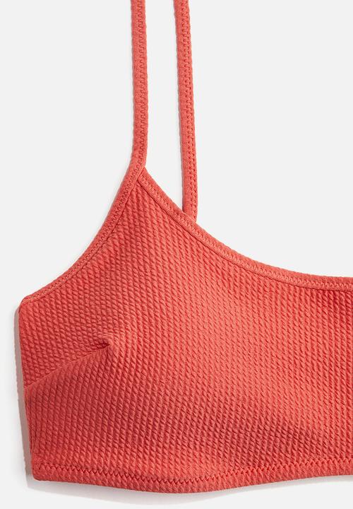 H&M - Padded bikini top - coral red  