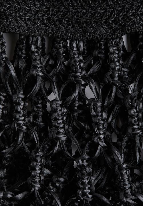 H&M - Fringed crochet-look skirt - black