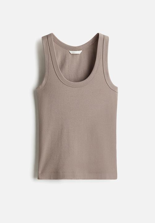 H&M - Fitted vest top - greige