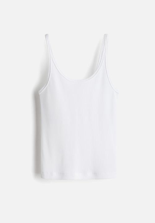 H&M - Ribbed vest top - white