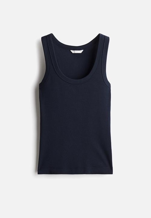 H&M - Fitted vest top - navy blue
