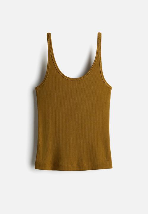 H&M - Ribbed vest top - olive green