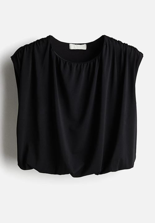 H&M - Draped cropped top - black