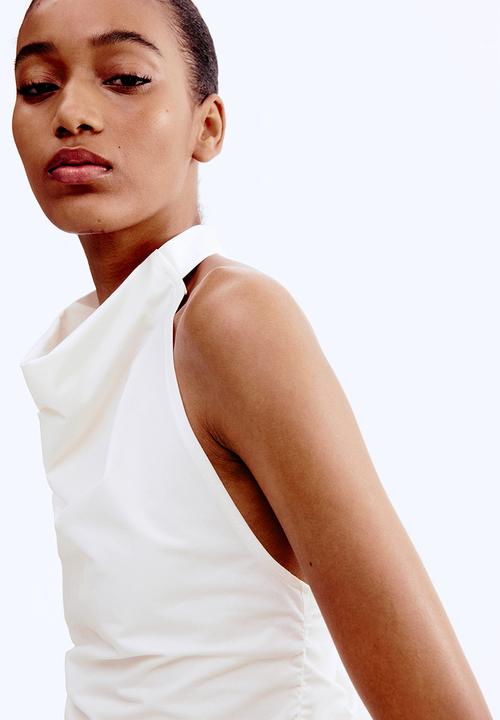 H&M - Draped halterneck top - white