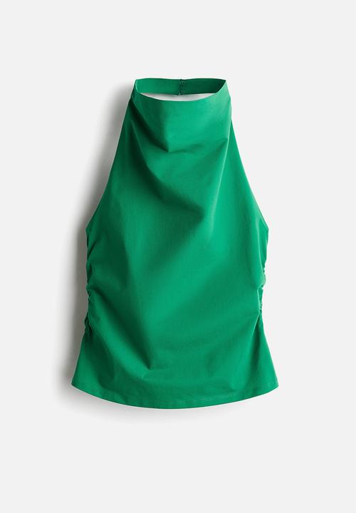 H&M - Draped halterneck top - green