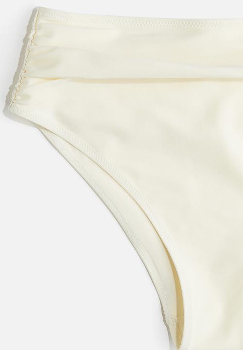 H&M - High waist cheeky bikini bottoms - white