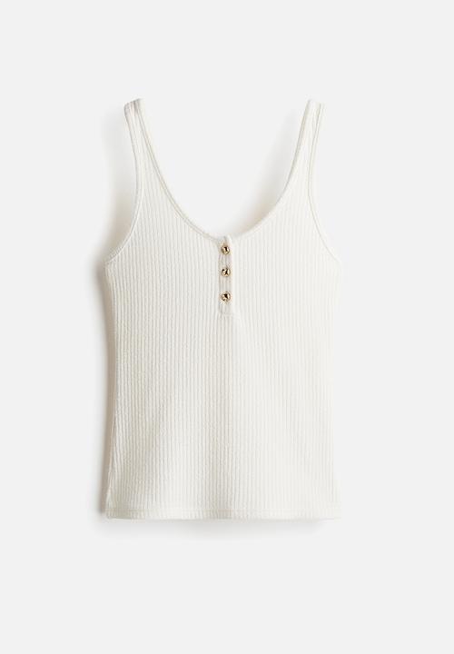 H&M - Rib-knit vest top - white
