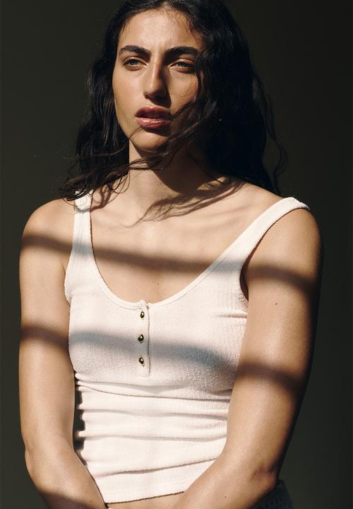 H&M - Rib-knit vest top - white