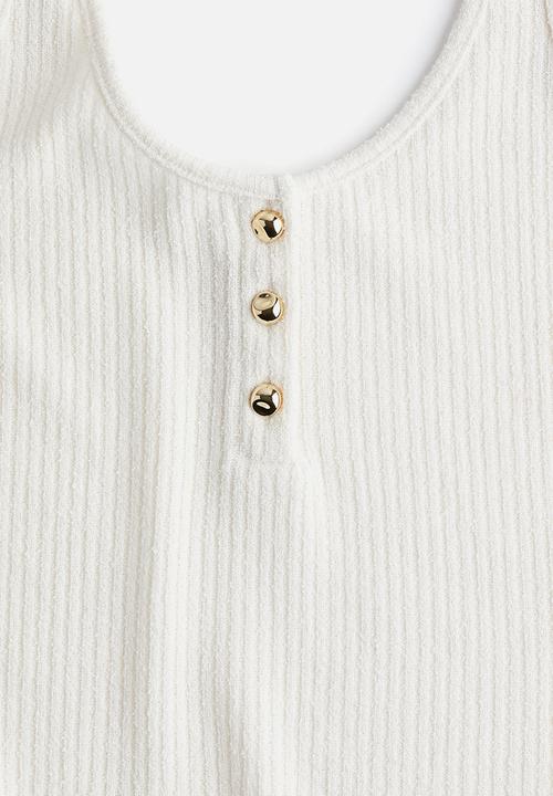 H&M - Rib-knit vest top - white