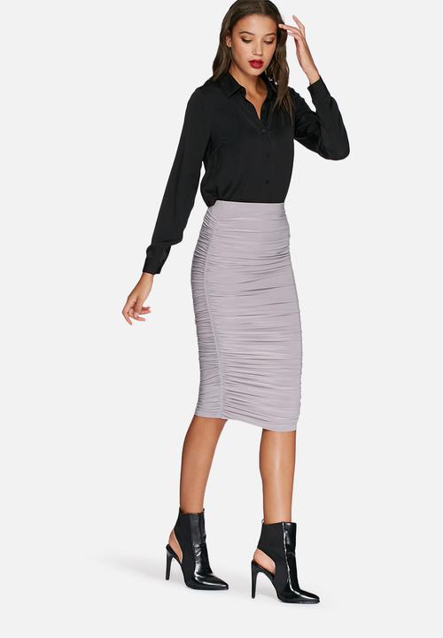 Missguided - Slinky gathered midi skirt