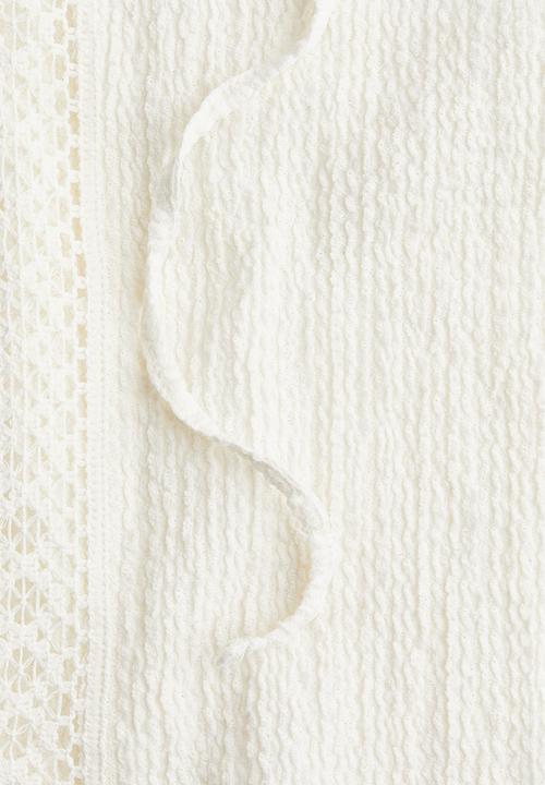 H&M - Textured halterneck top - white