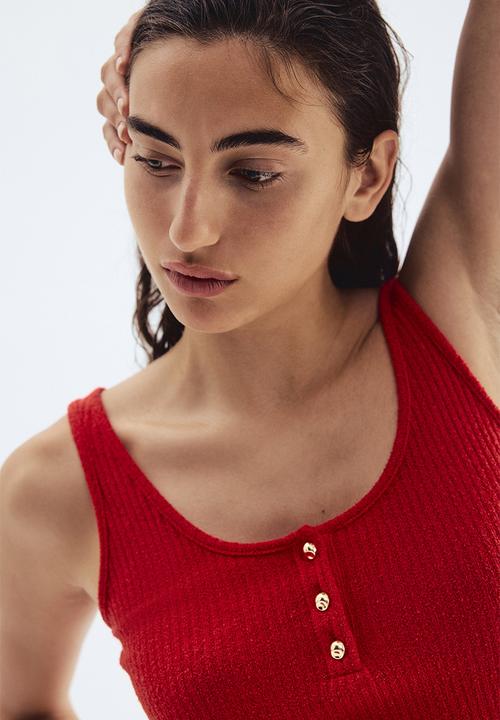 H&M - Rib-knit vest top - red