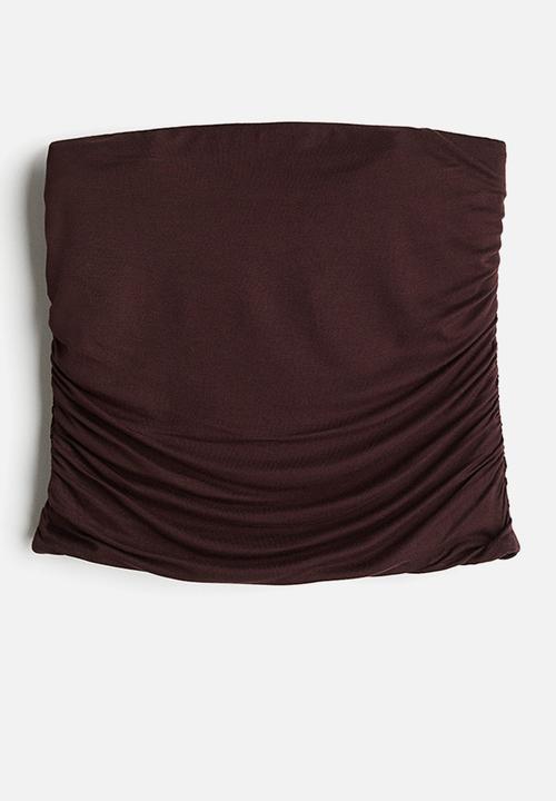 H&M - Draped tube top - dark brown
