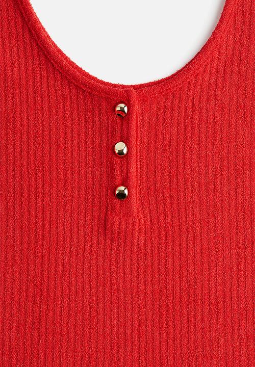 H&M - Rib-knit vest top - red