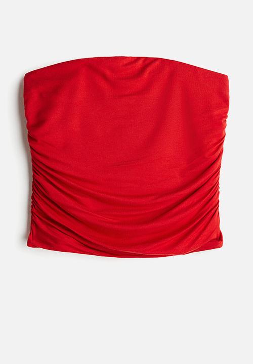 H&M - Draped tube top - red