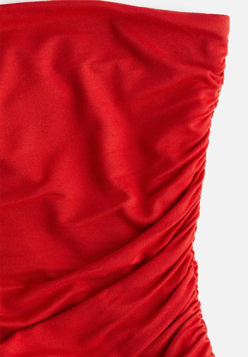 H&M - Draped tube top - red