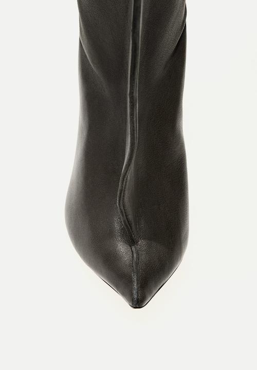 H&M - Heeled leather ankle boots - dark grey