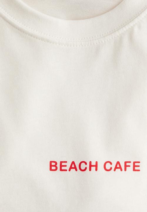 H&M - Printed t-shirt - white beach cafe