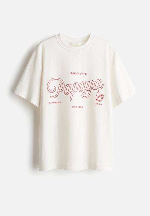 H&M - Printed t-shirt - white beach cafe