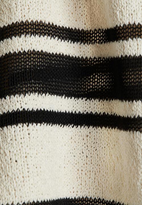 H&M - Knitted shorts - cream/black striped 