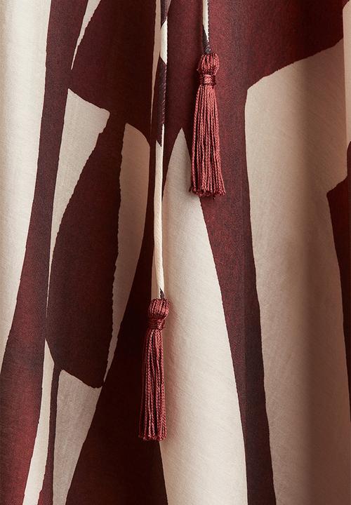 H&M - Voluminous maxi dress - rust red patterned