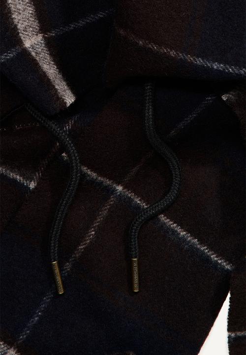 H&M - Hooded wool scarf - dark blue/checked