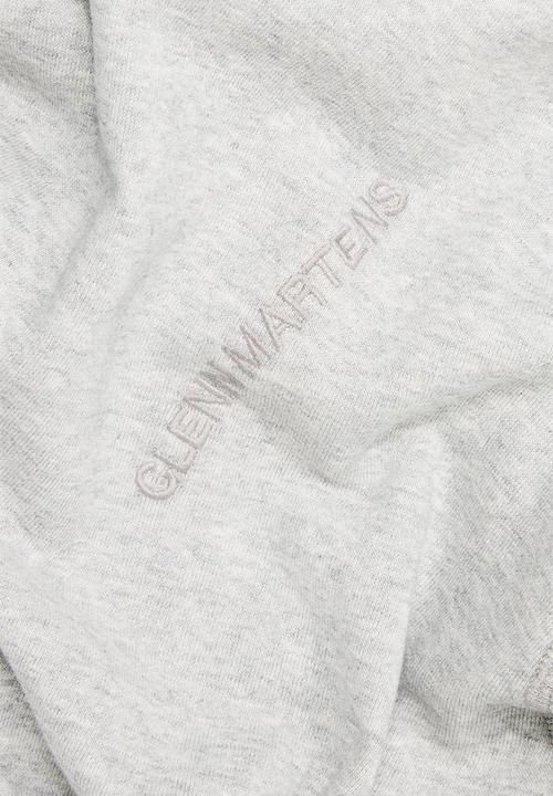 H&M - Glenn Martens H&M: Embroidery-detail hoodie - light grey marl
