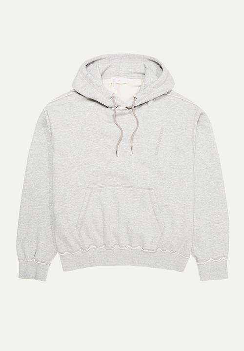 H&M - Glenn Martens H&M: Embroidery-detail hoodie - light grey marl