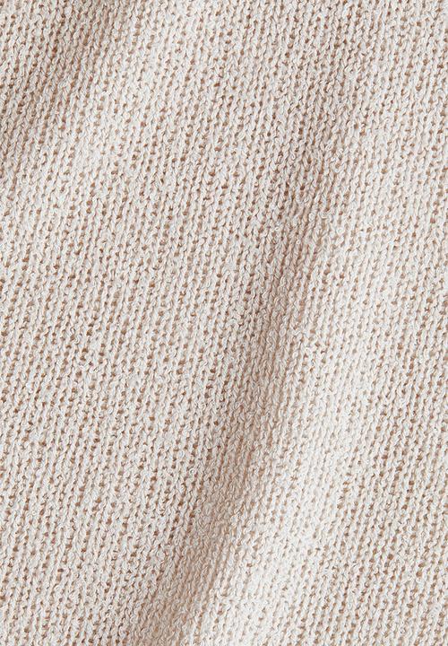 H&M - Collared knitted top - light beige