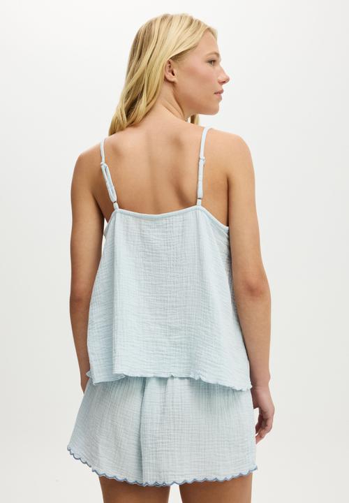 Cotton On - Woven cami sleep set - ballad blue