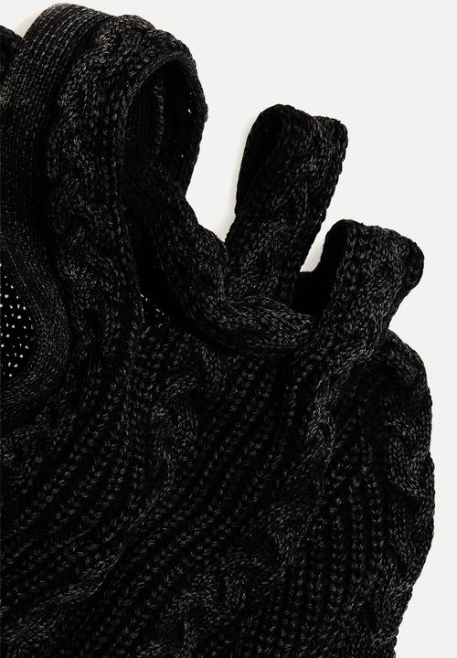 H&M - Glenn Martens H&M: Cable-knit cardigan - black
