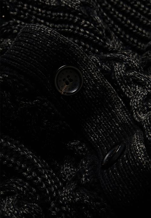 H&M - Glenn Martens H&M: Cable-knit cardigan - black
