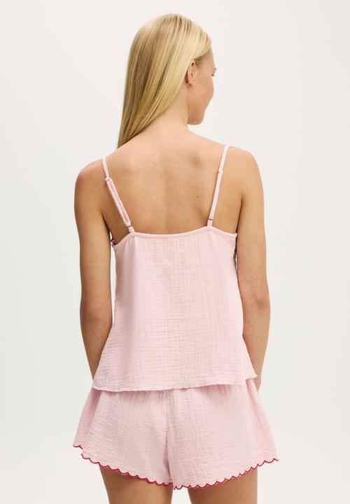 Cotton On - Woven cami sleep set - blushing bride