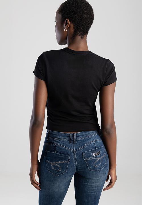 SISSY BOY - Lexi: Basic Baby T-shirt With Embroided Logo  - Black