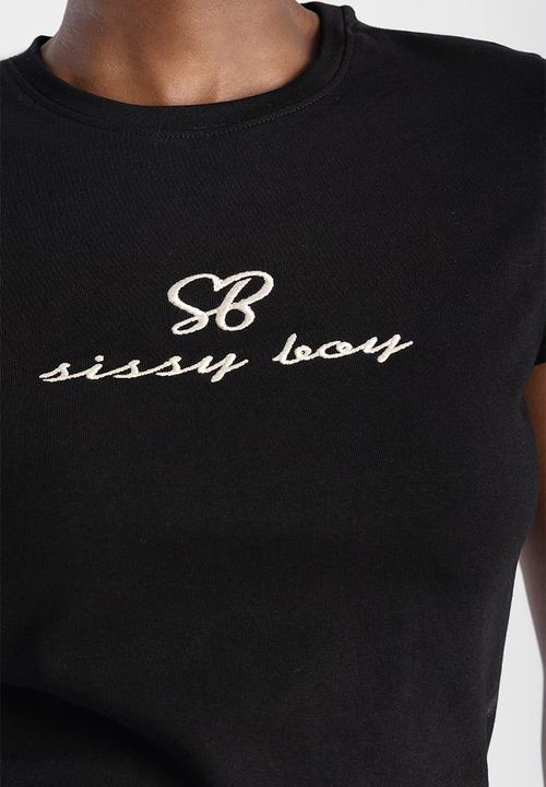 SISSY BOY - Lexi: Basic Baby T-shirt With Embroided Logo  - Black