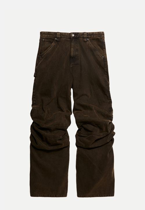 H&M - Glenn Martens H&M: Slouchy twill trousers - dark brown