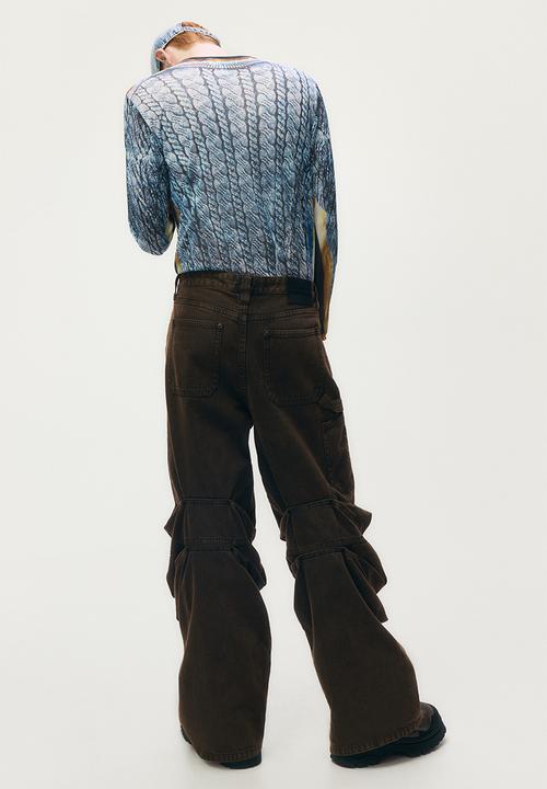 H&M - Glenn Martens H&M: Slouchy twill trousers - dark brown