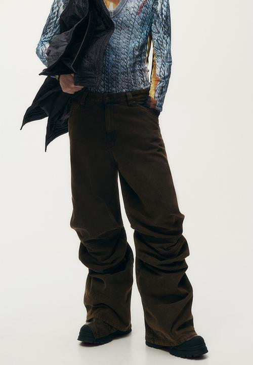 H&M - Glenn Martens H&M: Slouchy twill trousers - dark brown