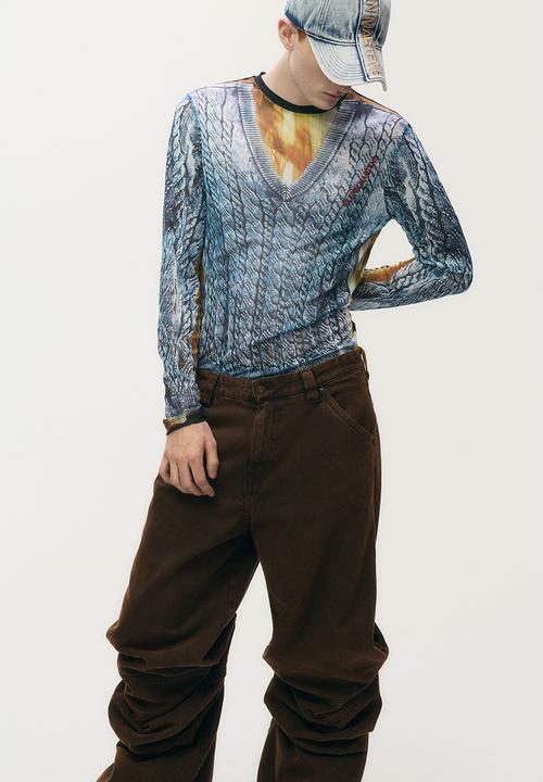 H&M - Glenn Martens H&M: Slouchy twill trousers - dark brown