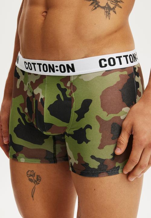 Cotton On - Mens Organic Cotton Trunks - Green Camo