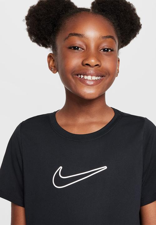 Nike - Girls nike dri-fit one std short sleeve top hbr-black/white