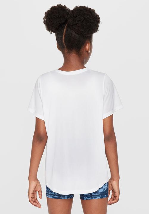 Nike - Girls Nike Dri-Fit One Std Short Sleeve Top Hbr-White/Black