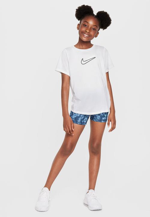 Nike - Girls Nike Dri-Fit One Std Short Sleeve Top Hbr-White/Black