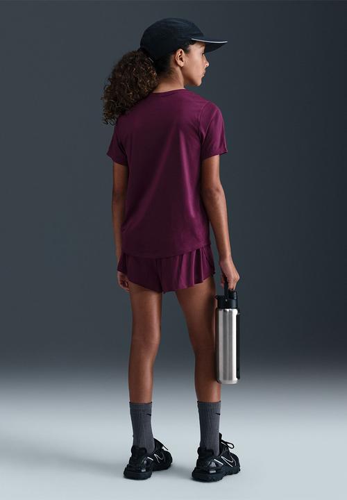 Nike - Girls Nike Dri-Fit One Std Short Sleeve Top Hbr-Bordeaux/White